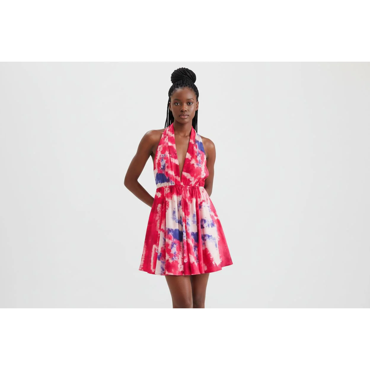 Floral Sexy Backless Sleeveless Boho Beach Mini Dress - Image 2