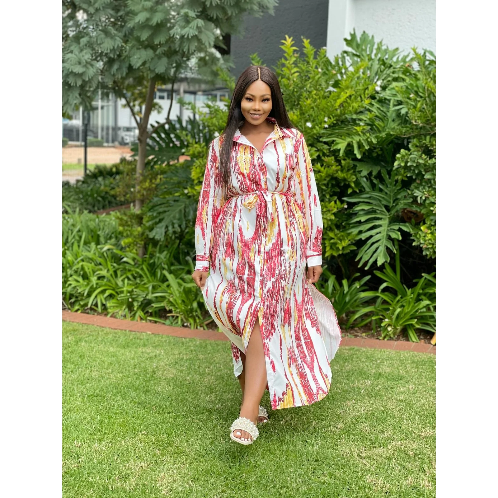 Print Summer Shirt Dress - Image 3