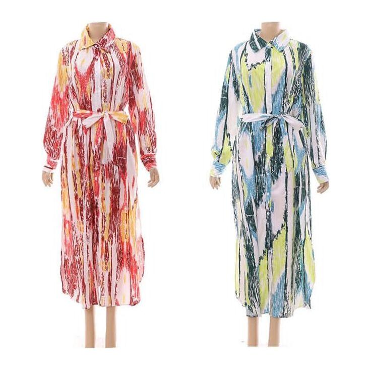 Print Summer Shirt Dress - Image 4