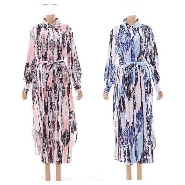 Print Summer Shirt Dress - Image 5