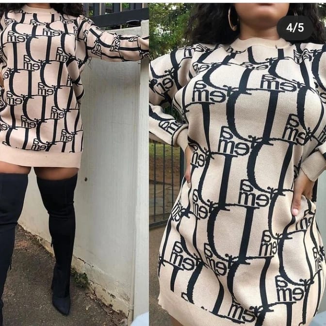 Print Sweater Mini Dress - Image 2