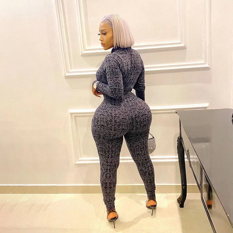 Print Zipper Bodyglove Jumpsuit  - Image 3