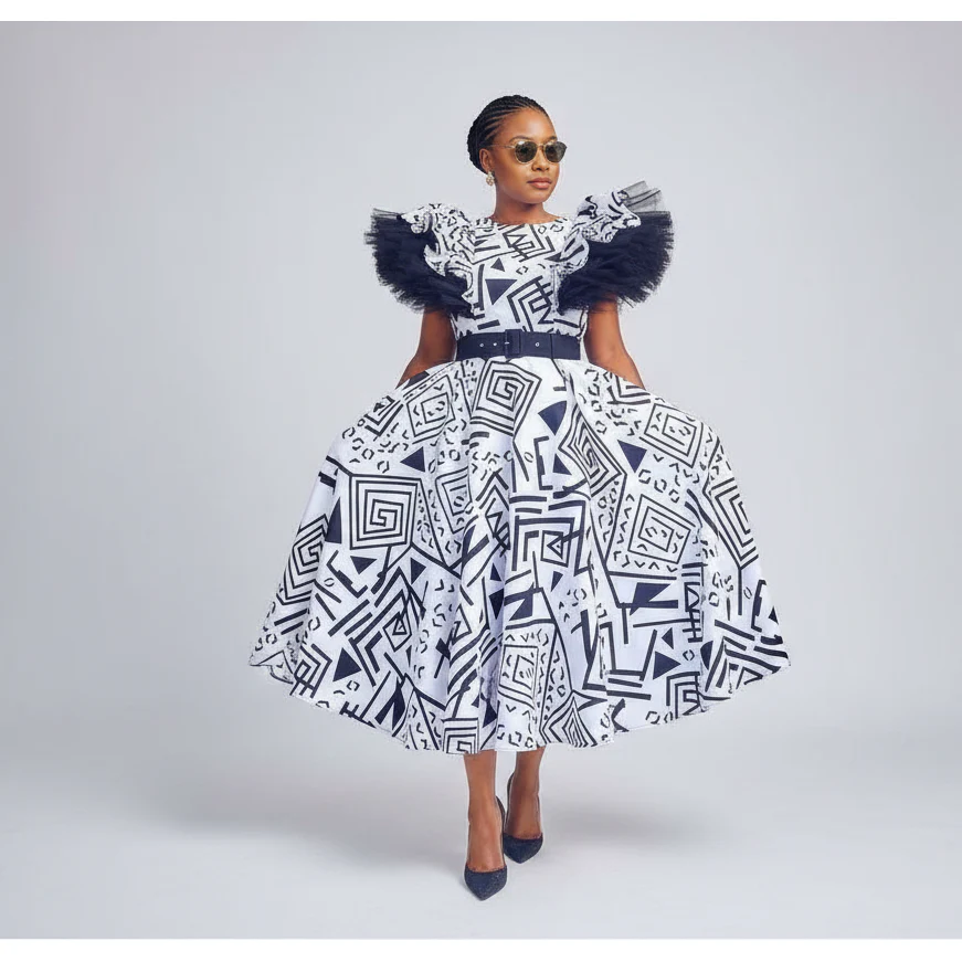 Printed Ankara Traditional Dress - Image 2