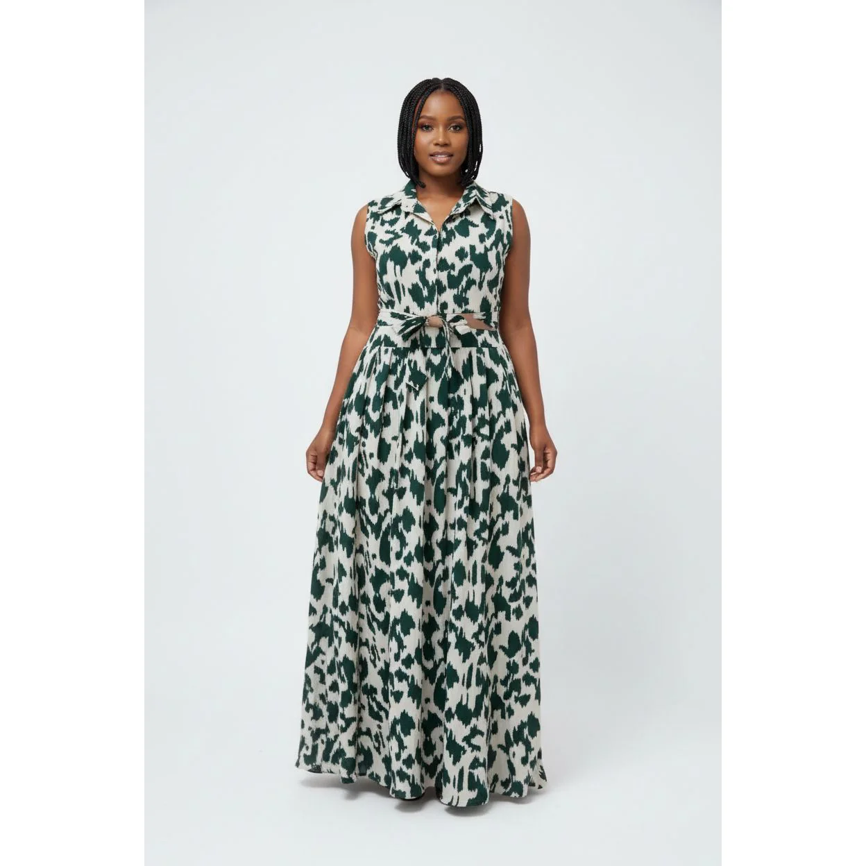 Printed Skirt and Sleeveless Top Two Piece Set.