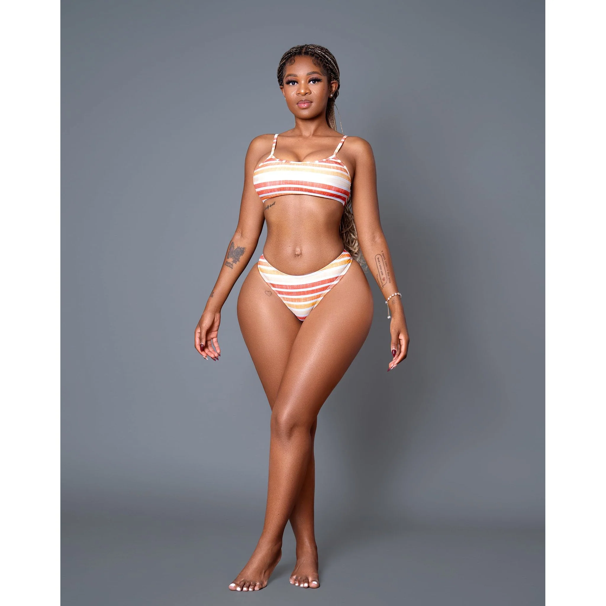 Printed Stripe Sexy Bikini set. - Image 3