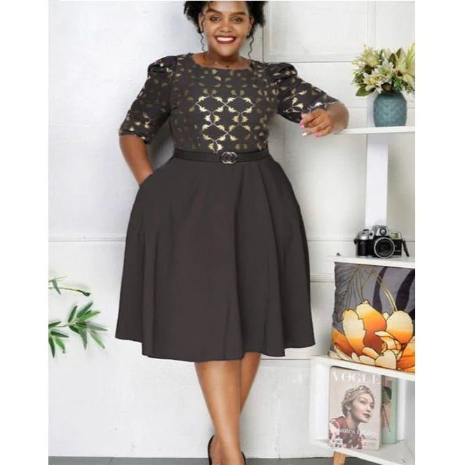Printed Vintage Midi Dress - Image 3