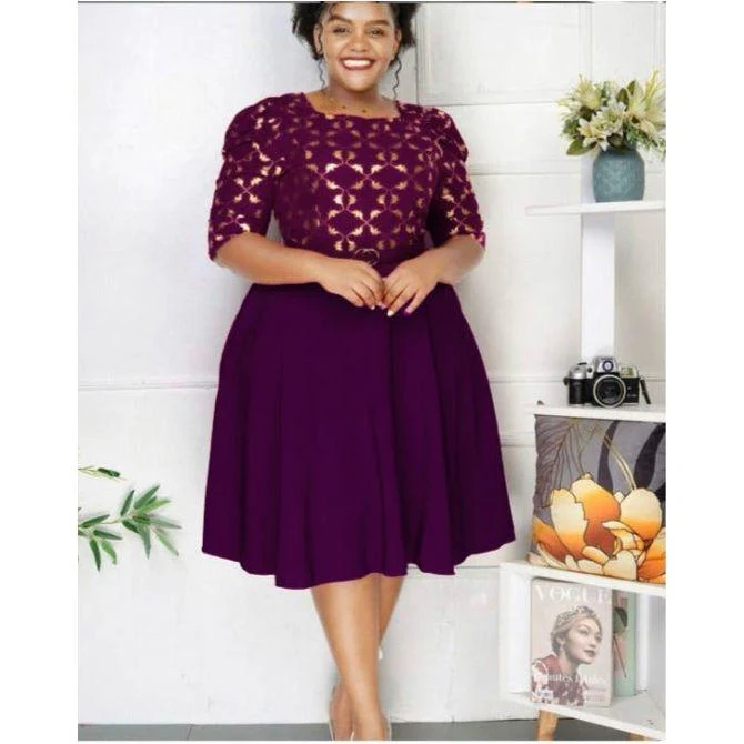 Printed Vintage Midi Dress - Image 4