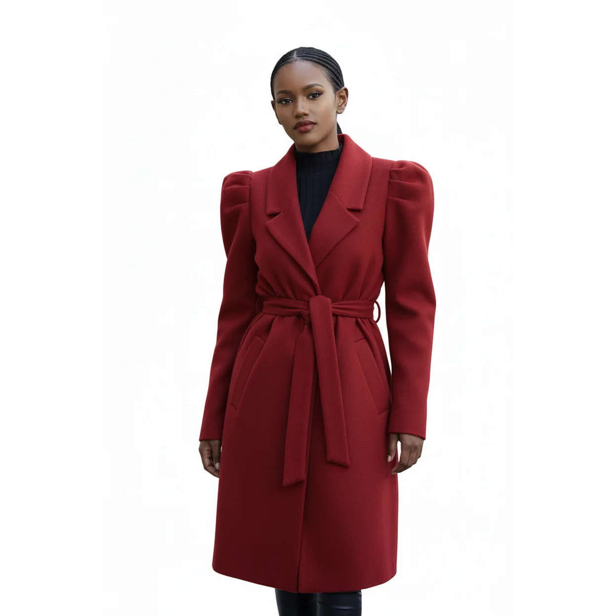 PUFF SHOULDER WATERFALL COAT - Image 3