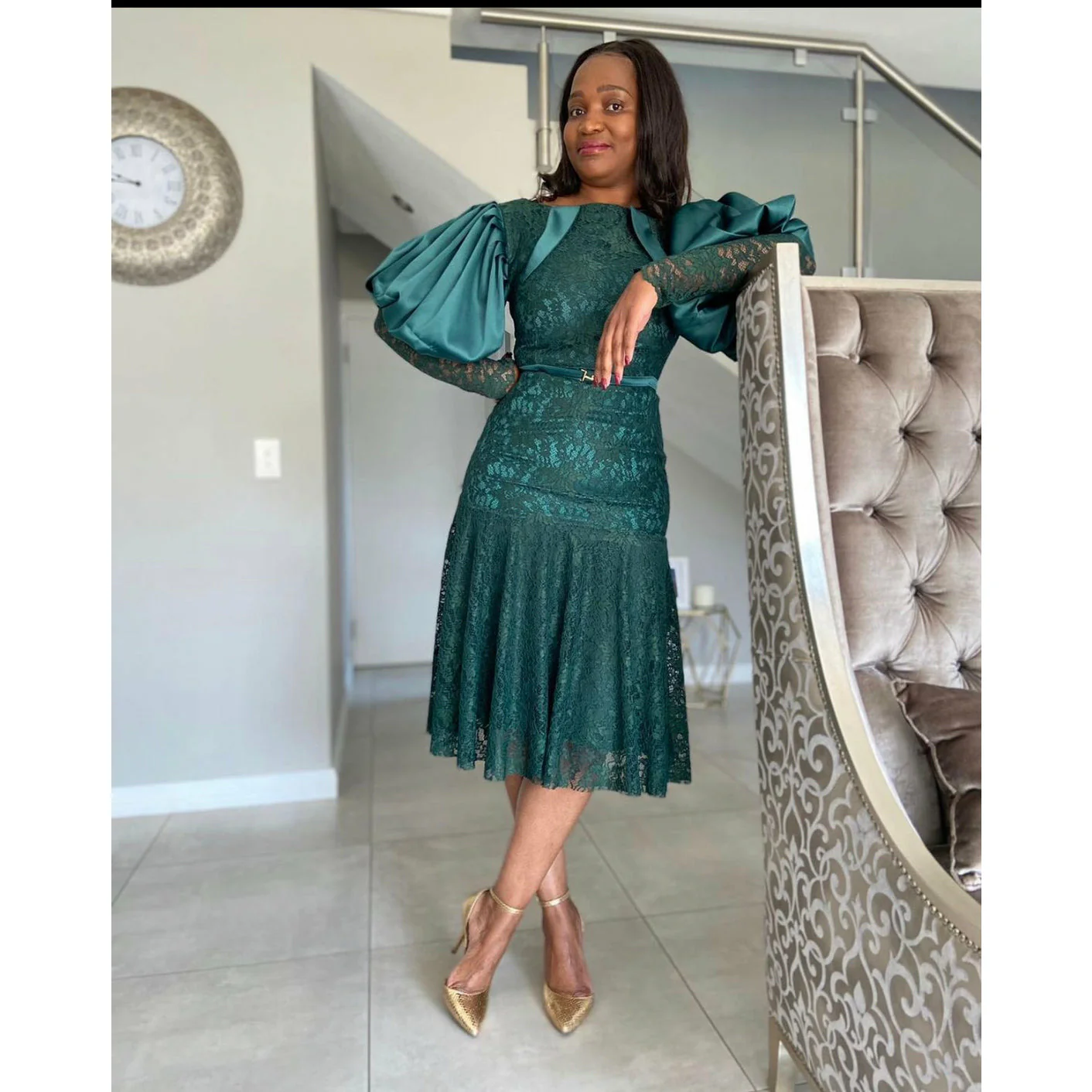 Puff Sleeve Lace Dress