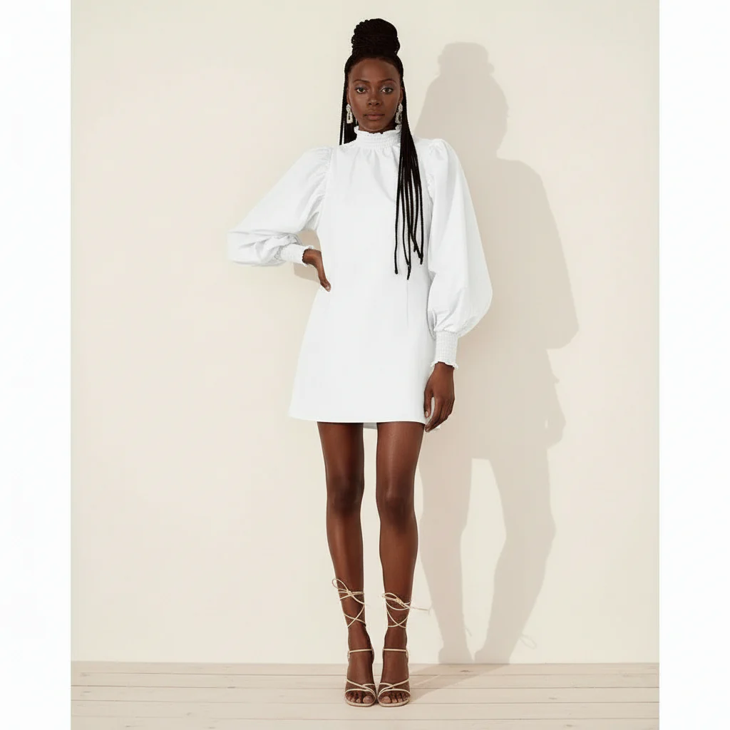 Puff Sleeve Mini Dress 