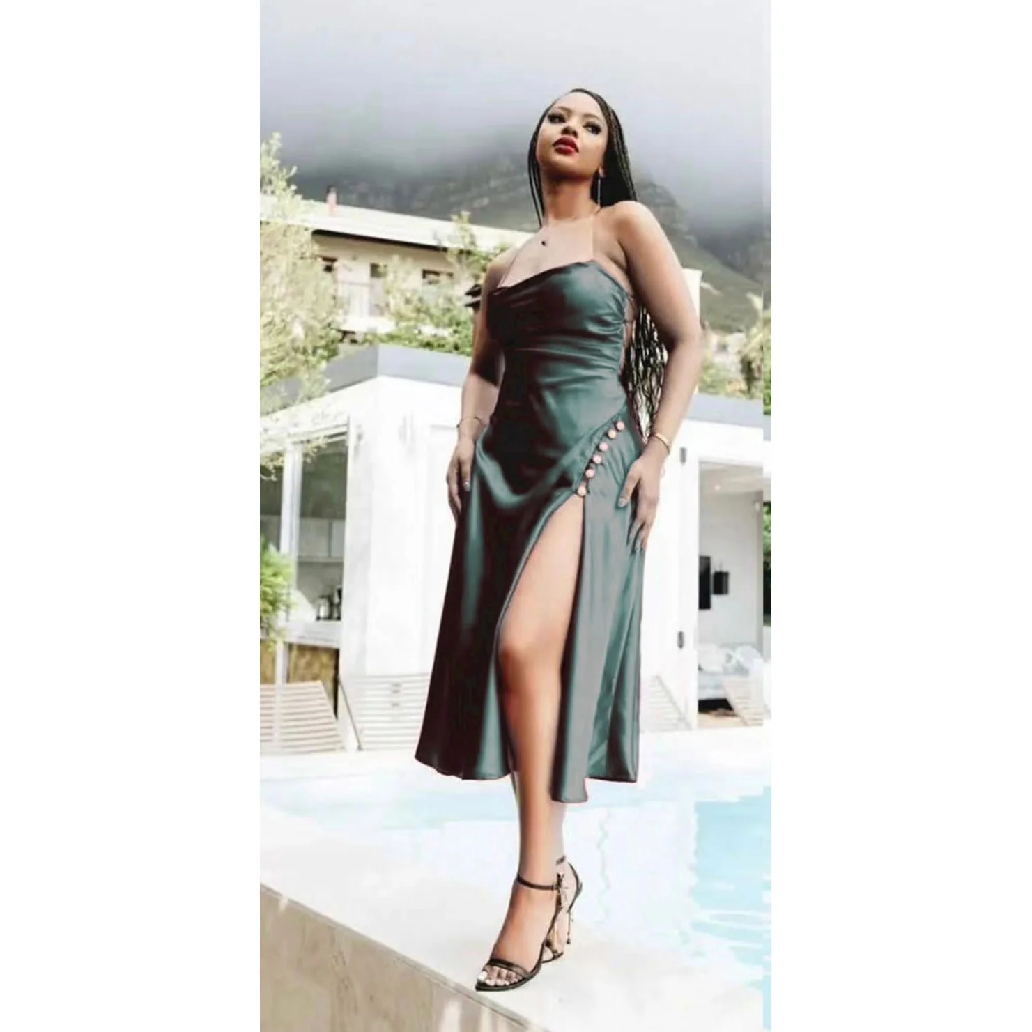 Sexy Backless Lace-Up Slit Dress - Image 2