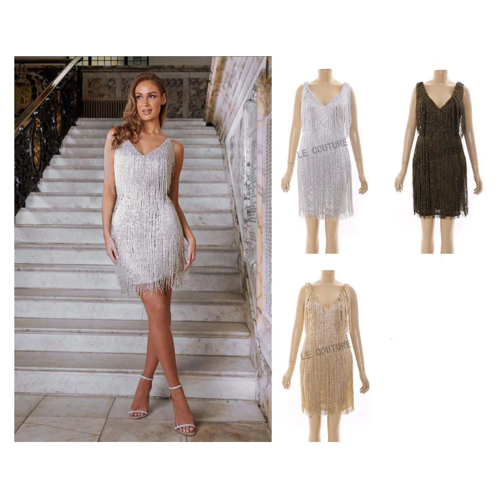 Sleeveless V-Neck Slim Mini Dress - Image 2