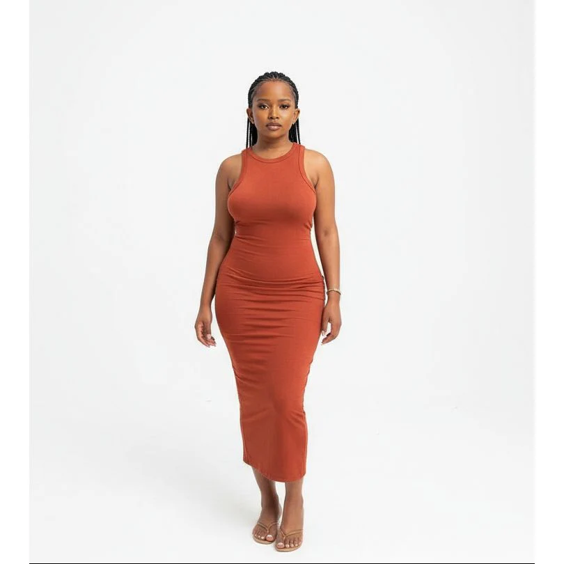 Round Neck Tight Sleeveless Dress