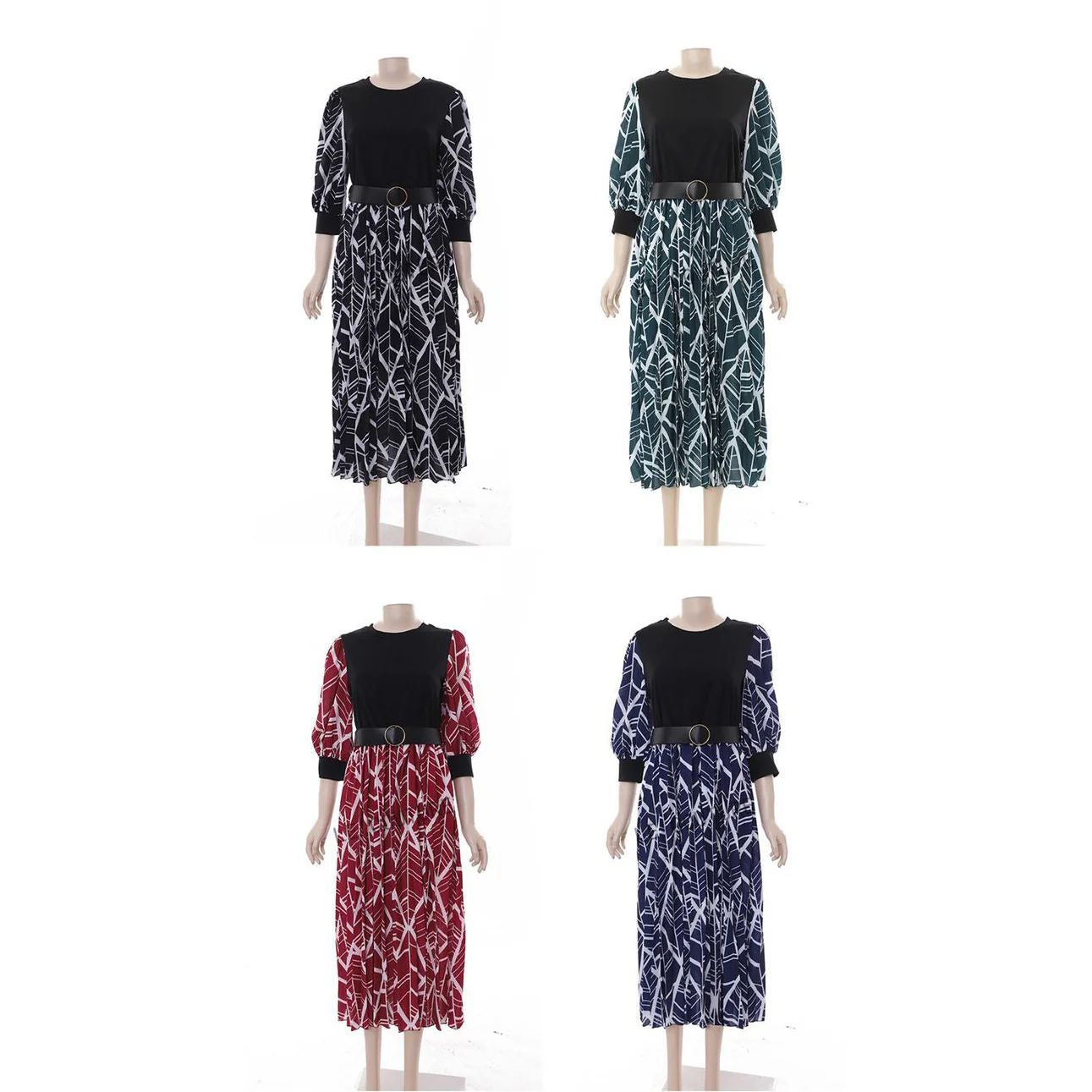 Round Neck Short Sleeve Midi Dress - Image 2