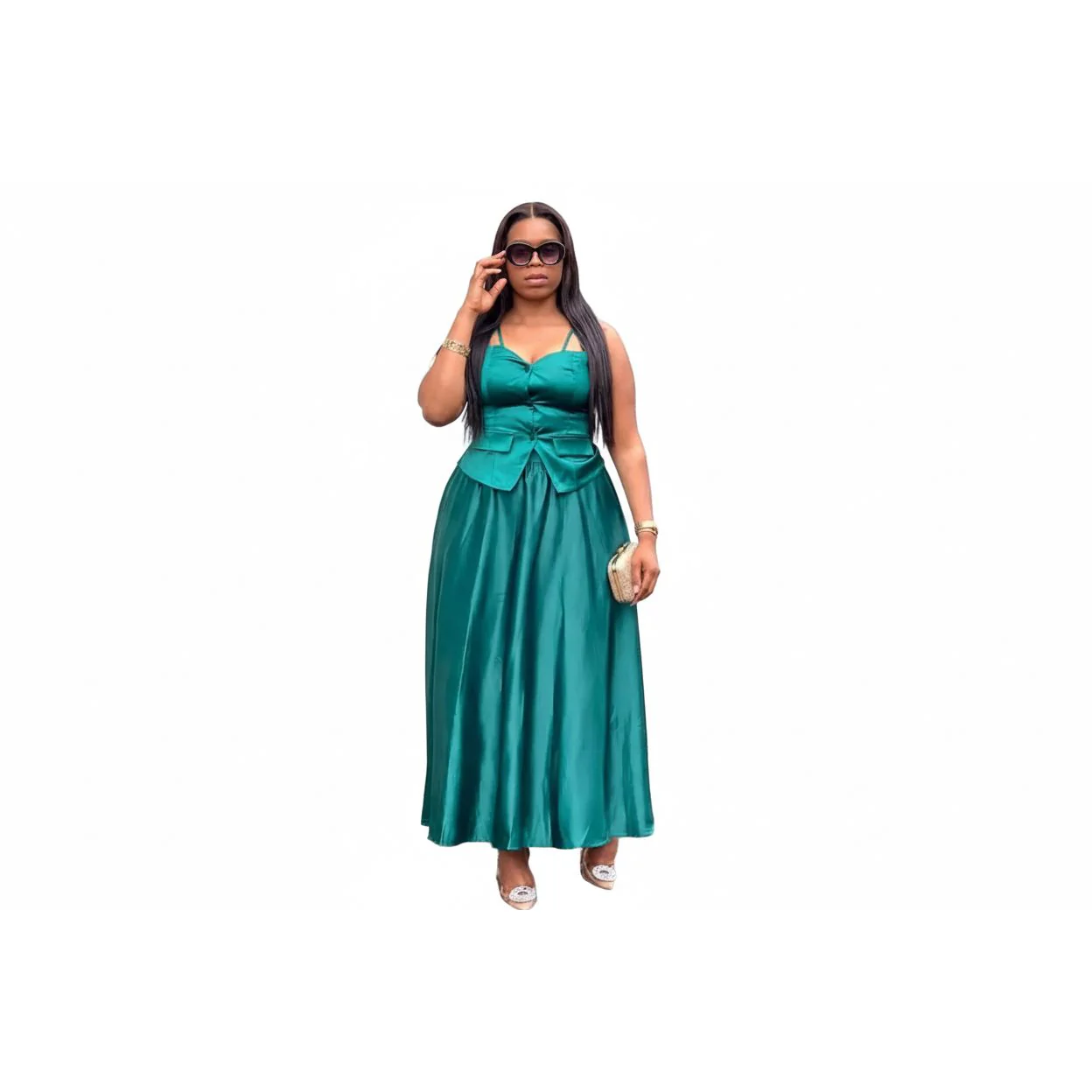 Queen Worth Satin Corset Maxi 2 Piece set. - Image 5