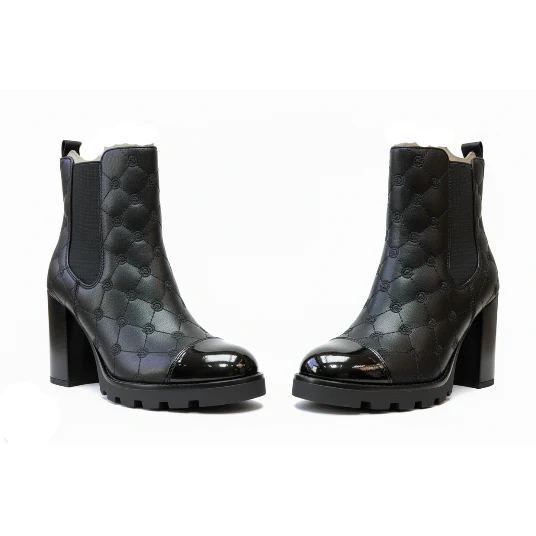 Quilted Faux-Leather Block Heel Boots - Image 2
