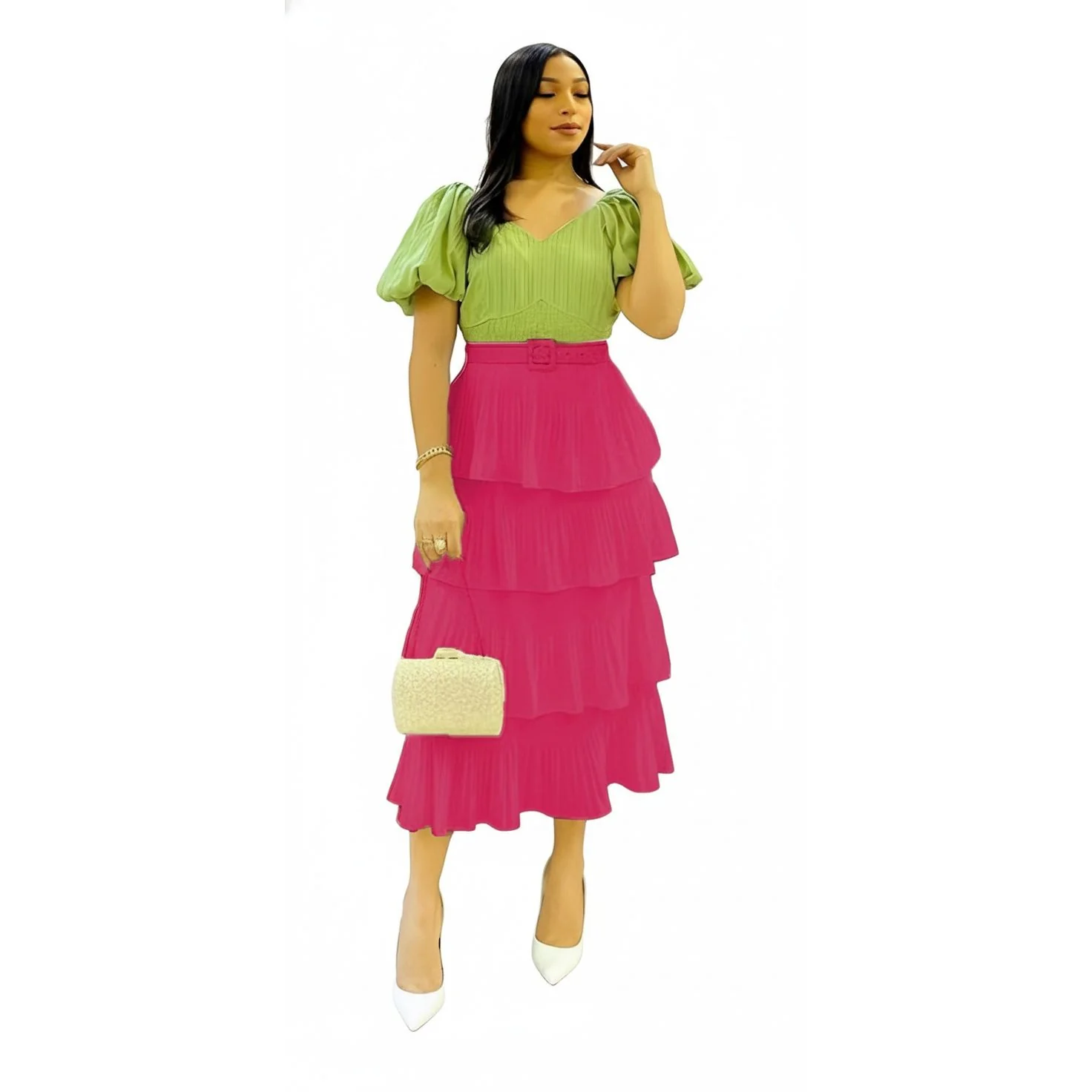 Pleated High Waist Skirt