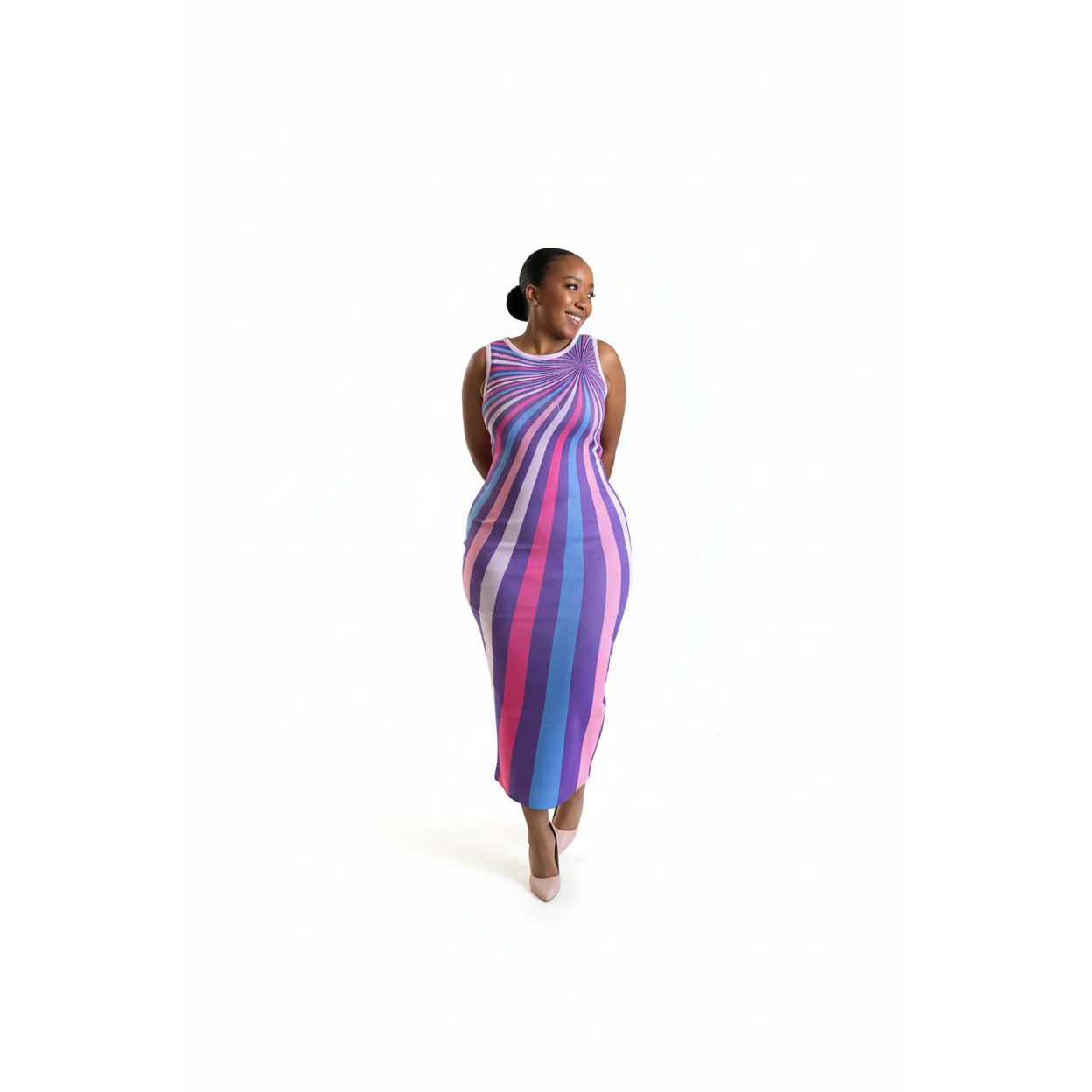 Rainbow colors Maxi Sleeveless Dress - Image 3