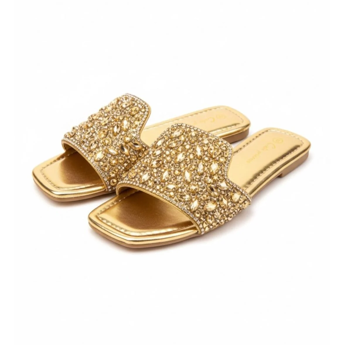 Rhinestone-decorated Flat Slide Sandals. - Image 3