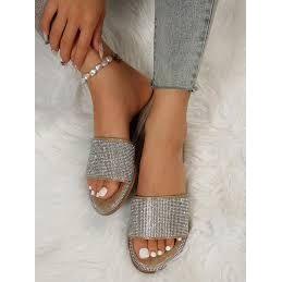 Rhinestone Open Toe Comfort Slippers. - Image 2