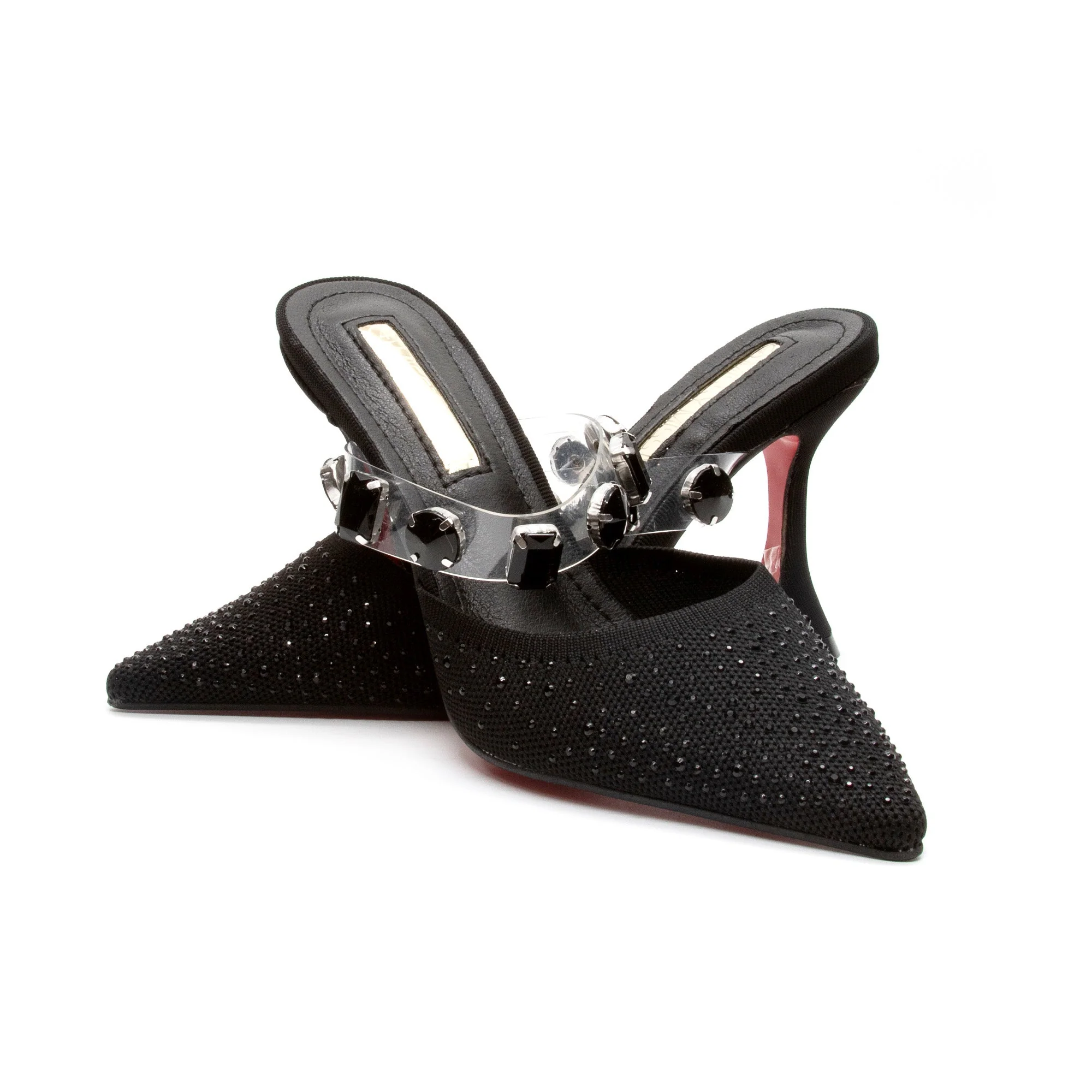 Rhinestone Short Heel Sandals - Image 10