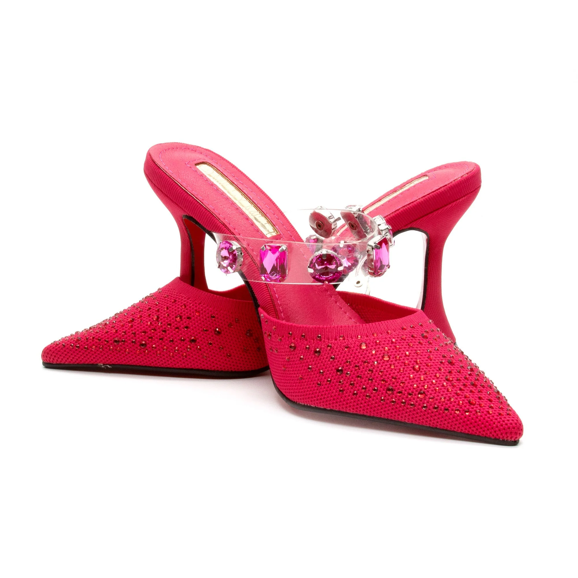 Rhinestone Short Heel Sandals - Image 14