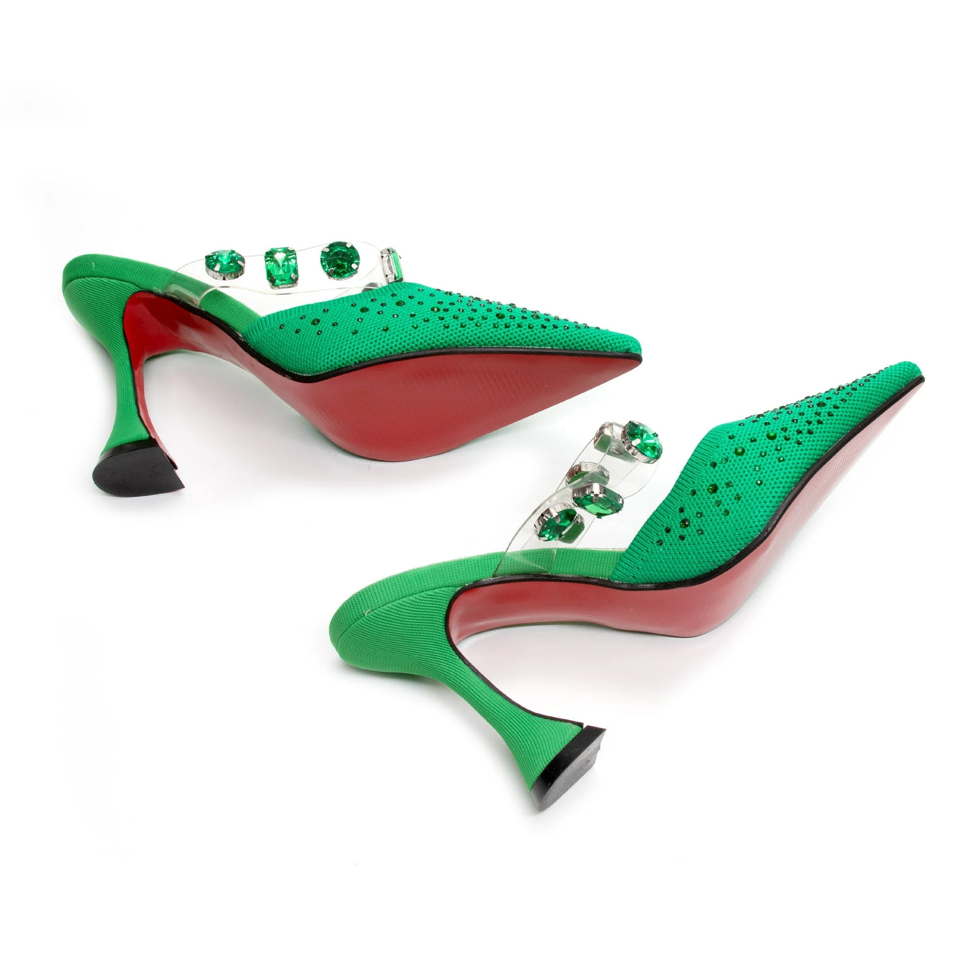 Rhinestone Short Heel Sandals - Image 15