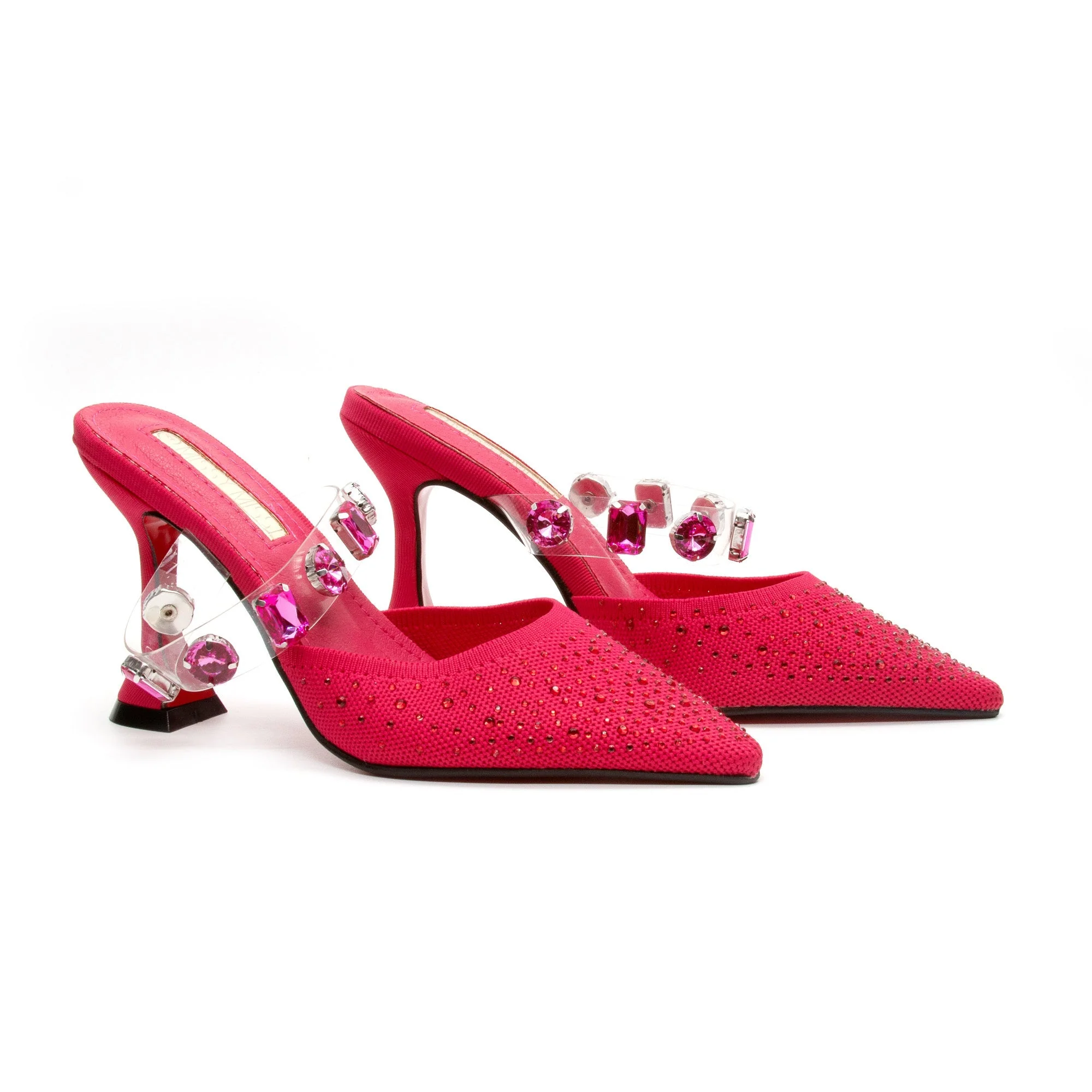 Rhinestone Short Heel Sandals - Image 3