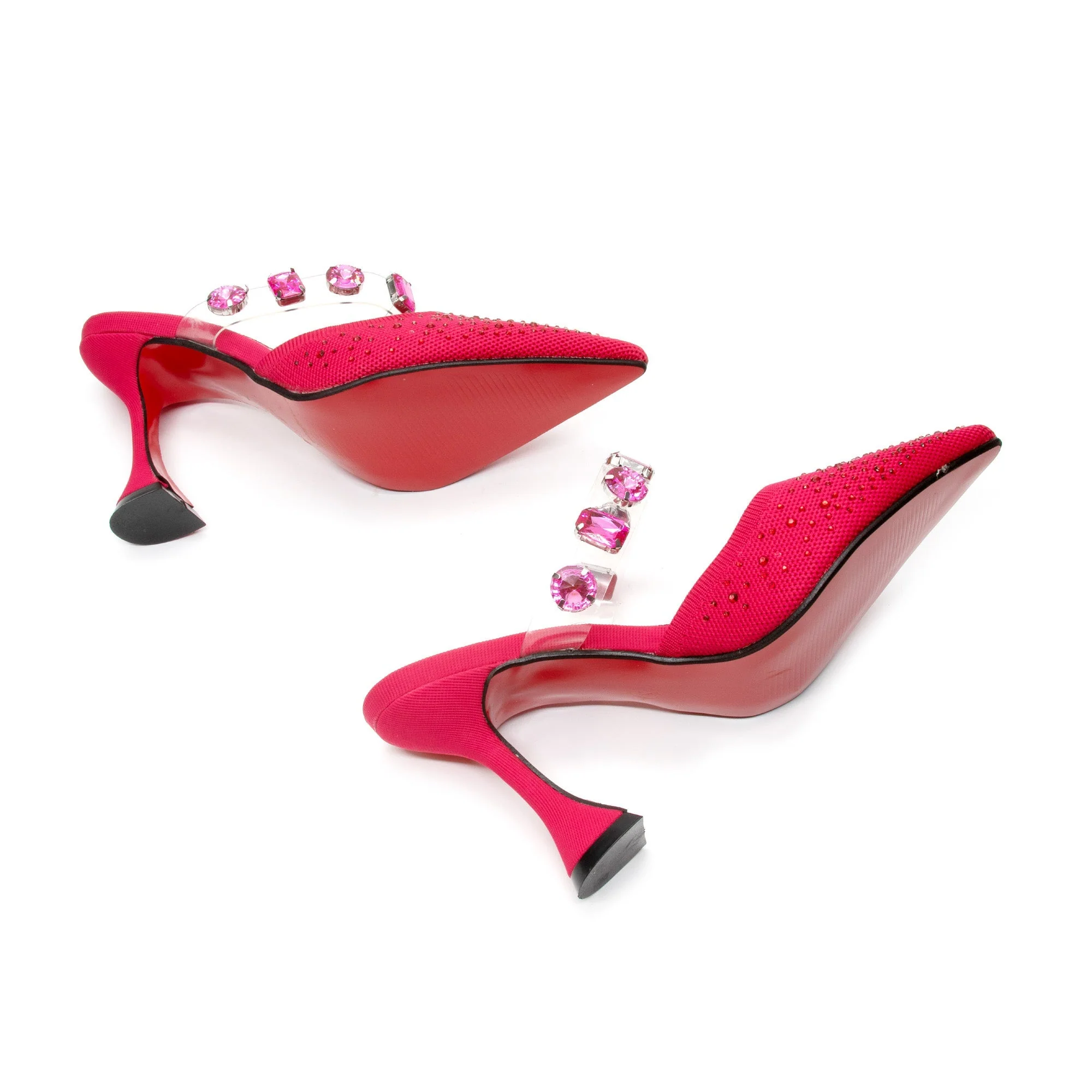 Rhinestone Short Heel Sandals - Image 7