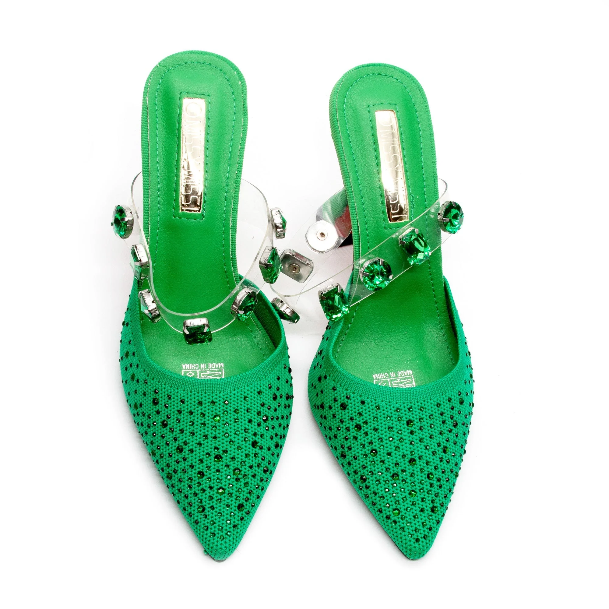 Rhinestone Short Heel Sandals - Image 9