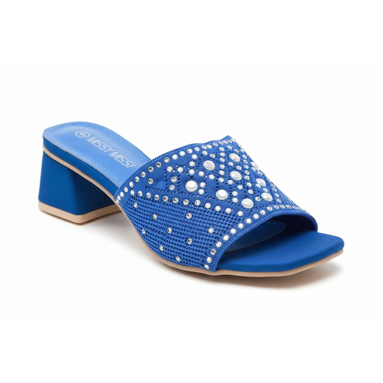 Rhinestone Thick Heel Sandals - Image 6