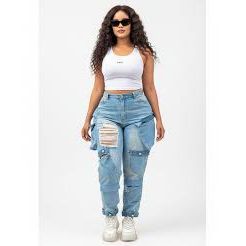 Ripped Pockets detailed Denim Trousers - Image 2