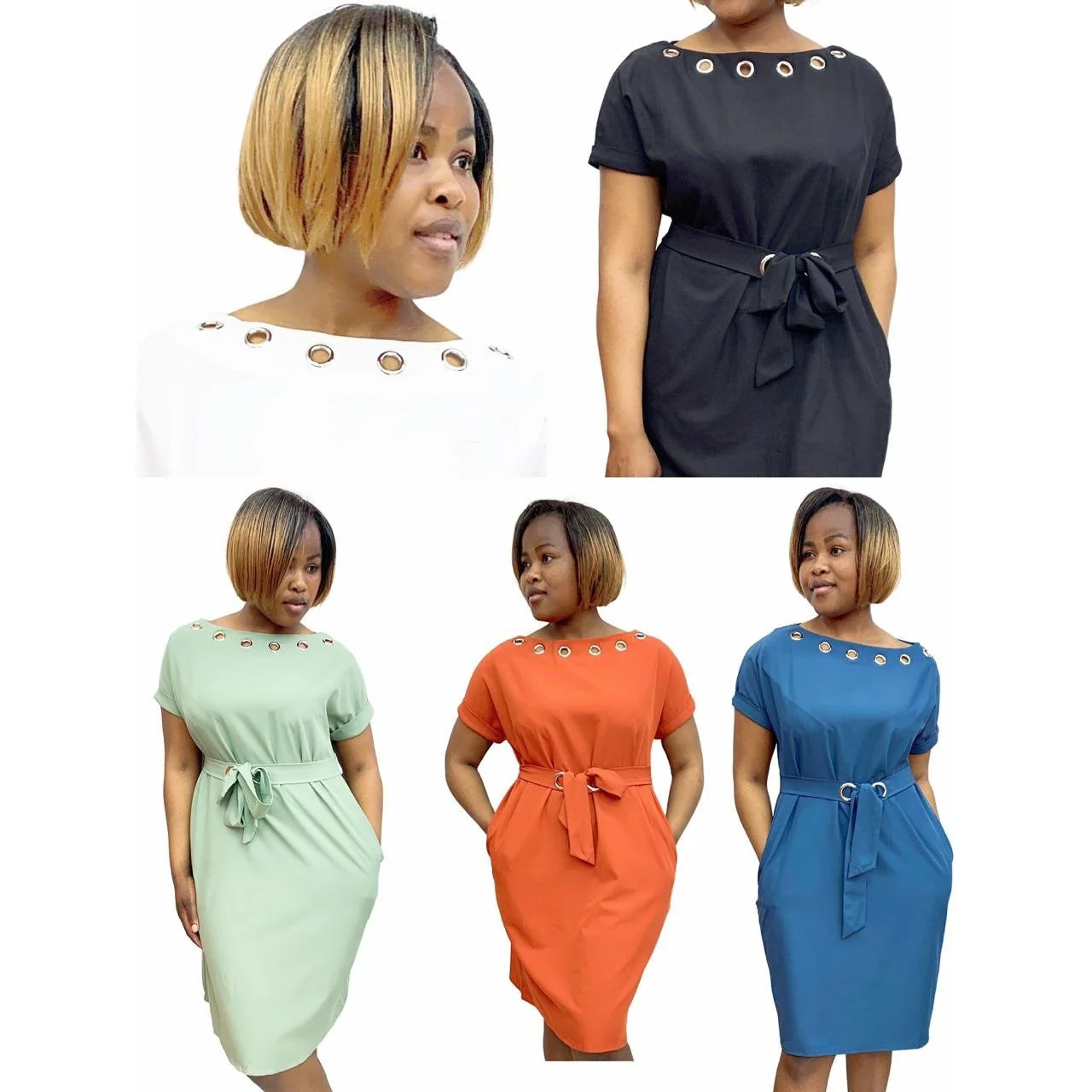 Round Holes Neck Dress  - Image 3