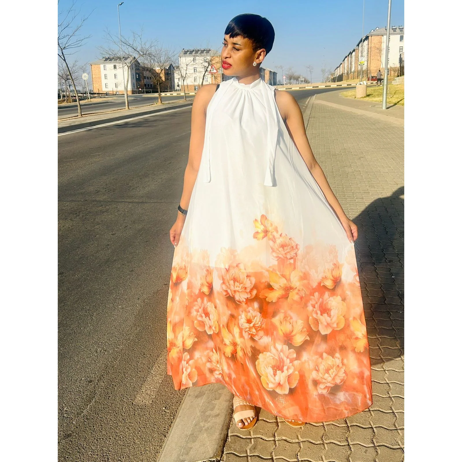 Round Neck Floral Maxi Dress - Image 8