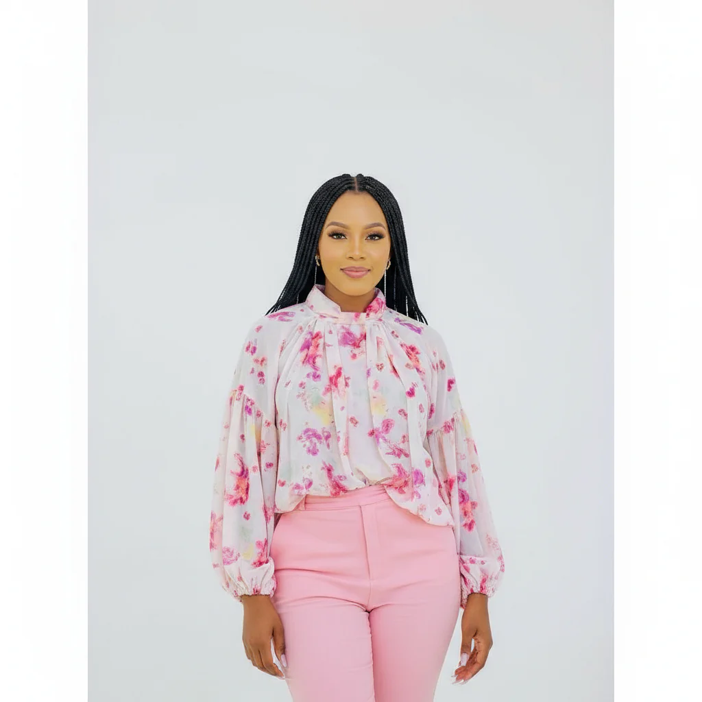 Round Neck Floral  Top