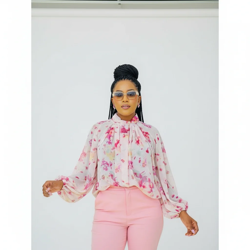 Round Neck Floral  Top - Image 3