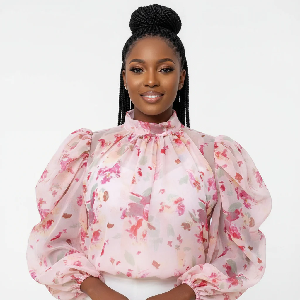 Round Neck Floral  Top - Image 4