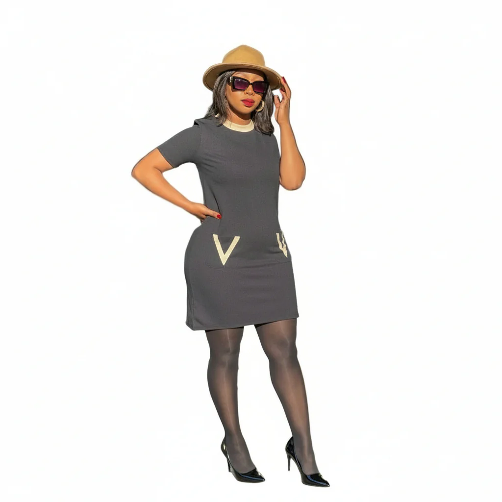 Round Neck Mini Dress - Image 2