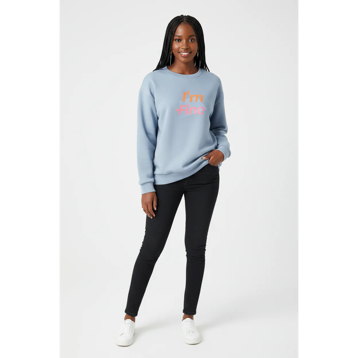 Round Neck Pullover Letter Printing Top Sweater. - Image 3
