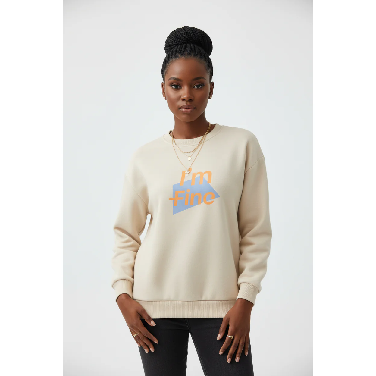 Round Neck Pullover Letter Printing Top Sweater. - Image 4