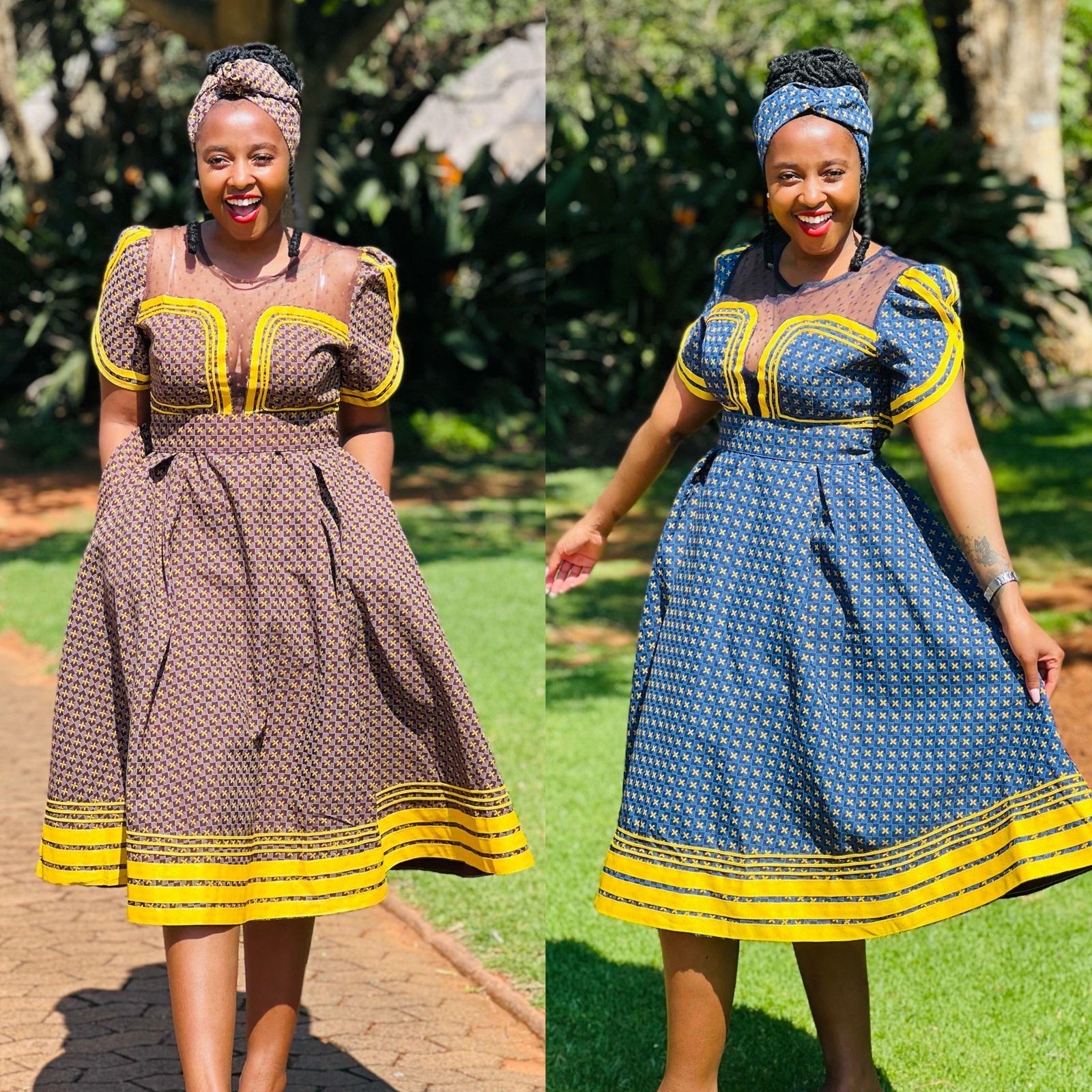 Round Neck Short Sleeve Ankara Dress - Image 6