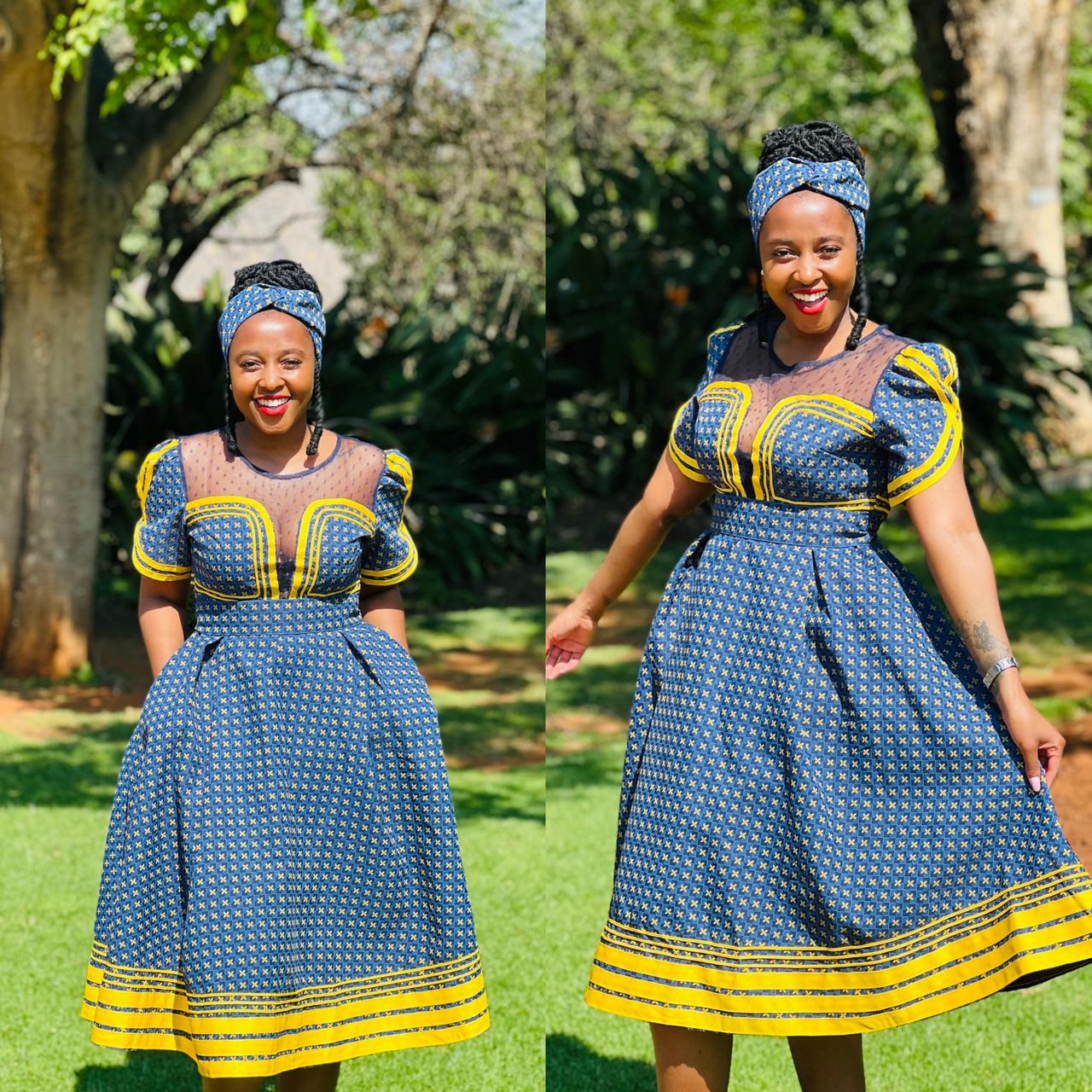Round Neck Short Sleeve Ankara Dress - Image 7