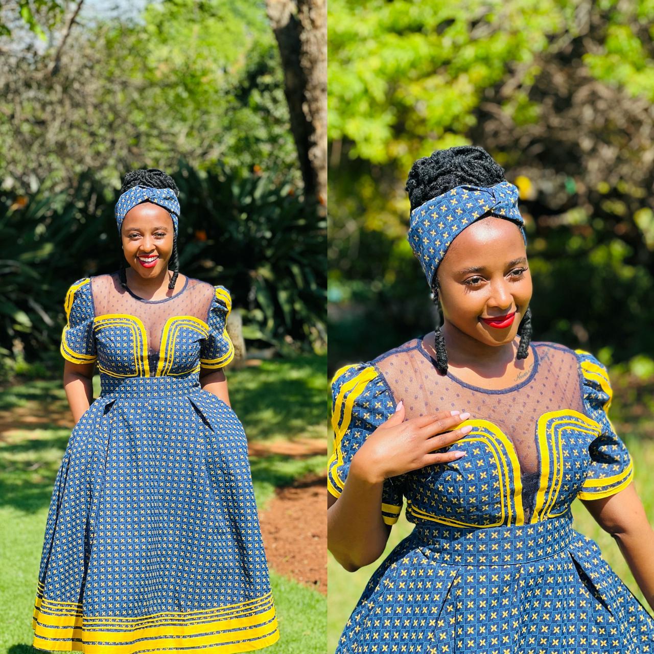 Round Neck Short Sleeve Ankara Dress - Image 8