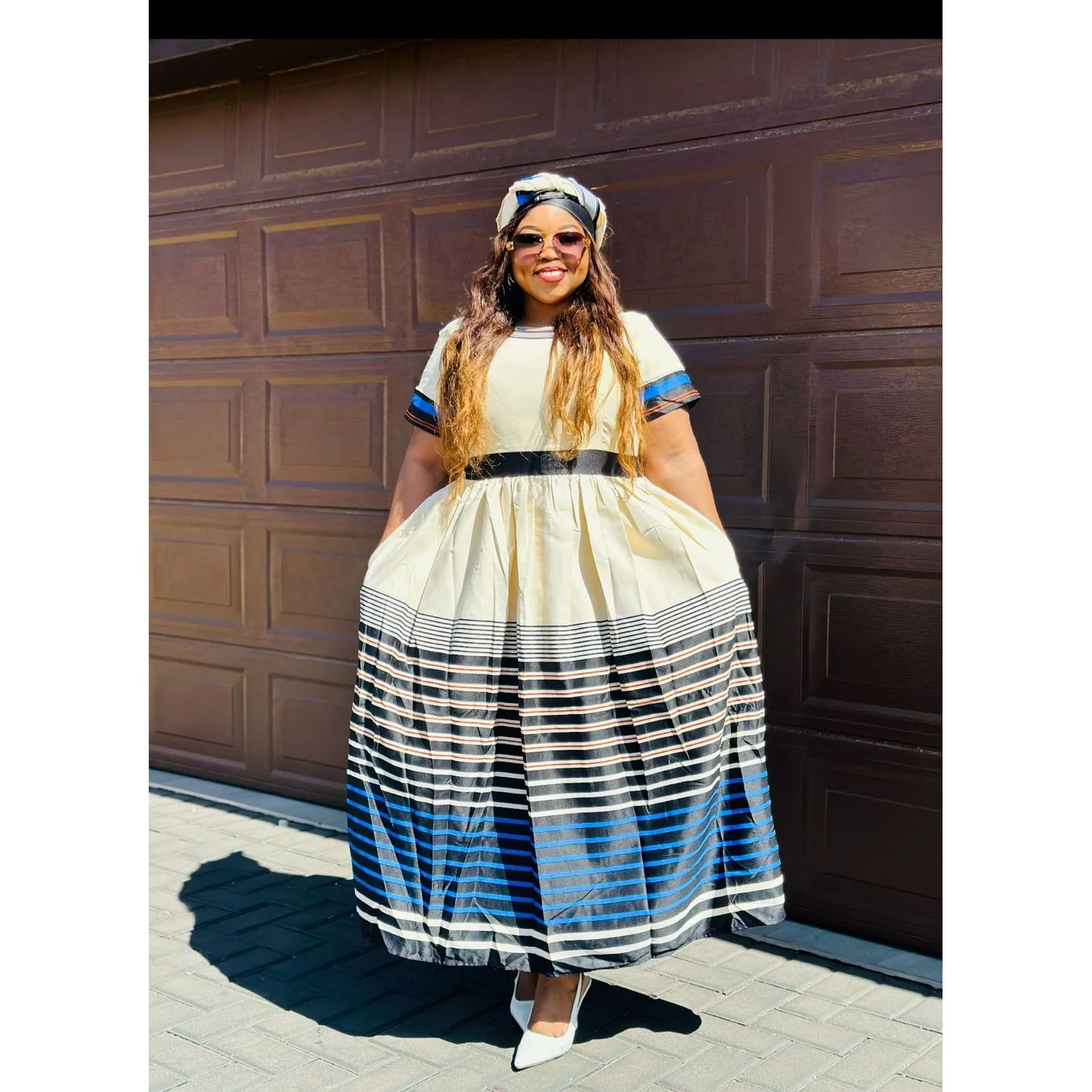 Round Neck Short Sleeves Traditional Dress - Image 8