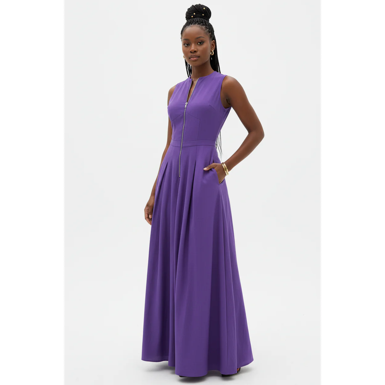 Round neck sleeveless long dress. - Image 2