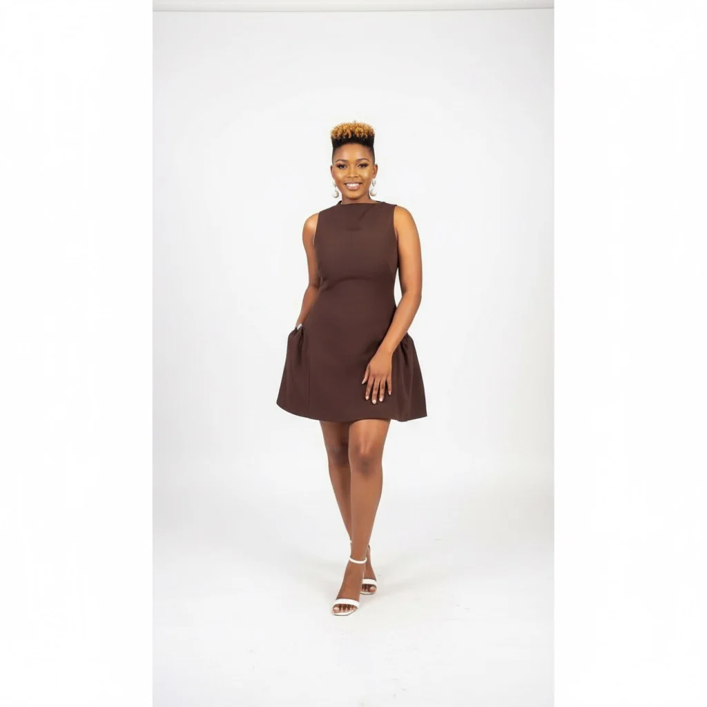 Round Neck Sleeveless Mini Dress - Image 2