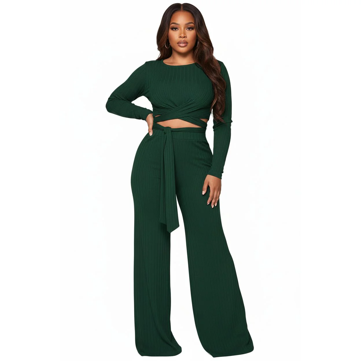 Round Neck Top and Pant Set - Image 4