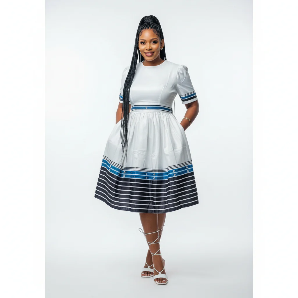 Round Neck Traditional Ankara Dress