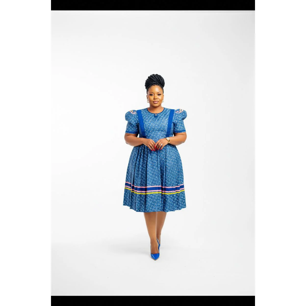 Round Neck with a V-drop Traditional Dress - Image 2