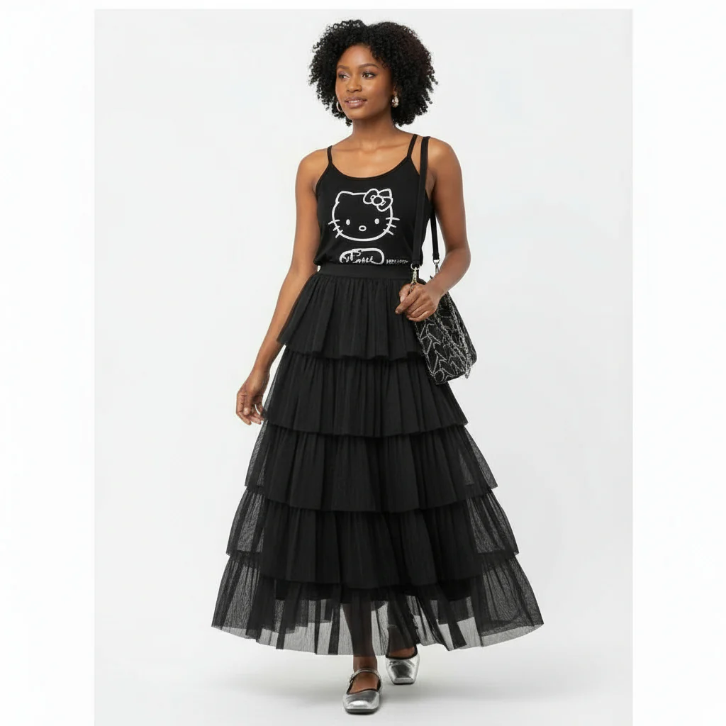 Ruffle Layered Maxi Skirts - Image 3